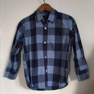 blue plaid gap button up